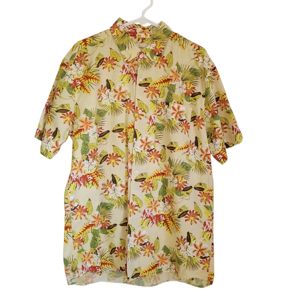 Isle Bay Other - Isle Bay Linen Blend Aloha Hawaiian Shirt XL Tropical Floral Button Down